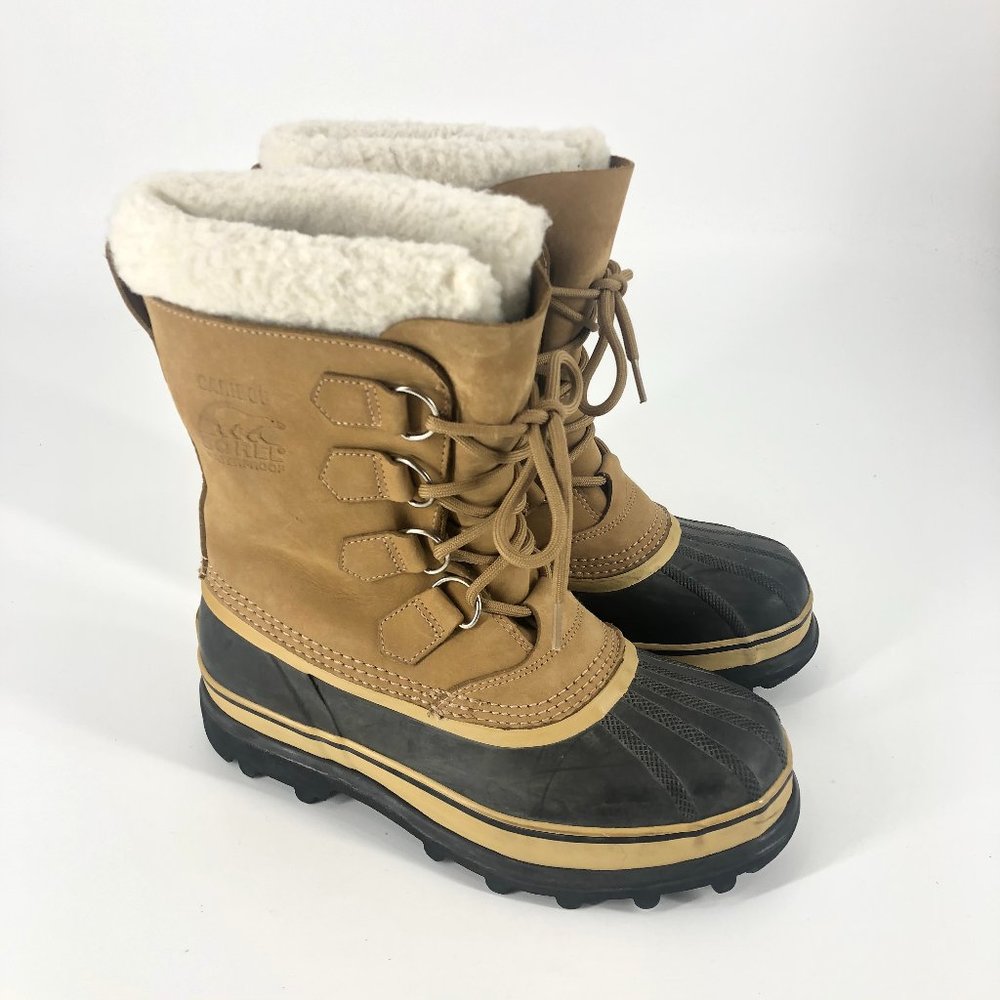 Sorel Caribou Leather Lined Snow Boot Sz 8